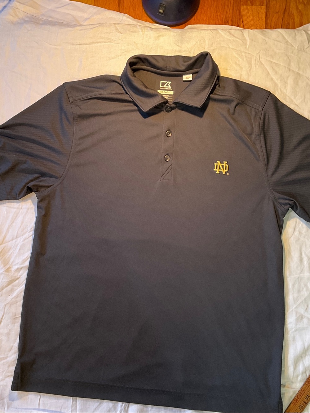 Cutter & Buck Grey Polo with Gold ND Emblem
